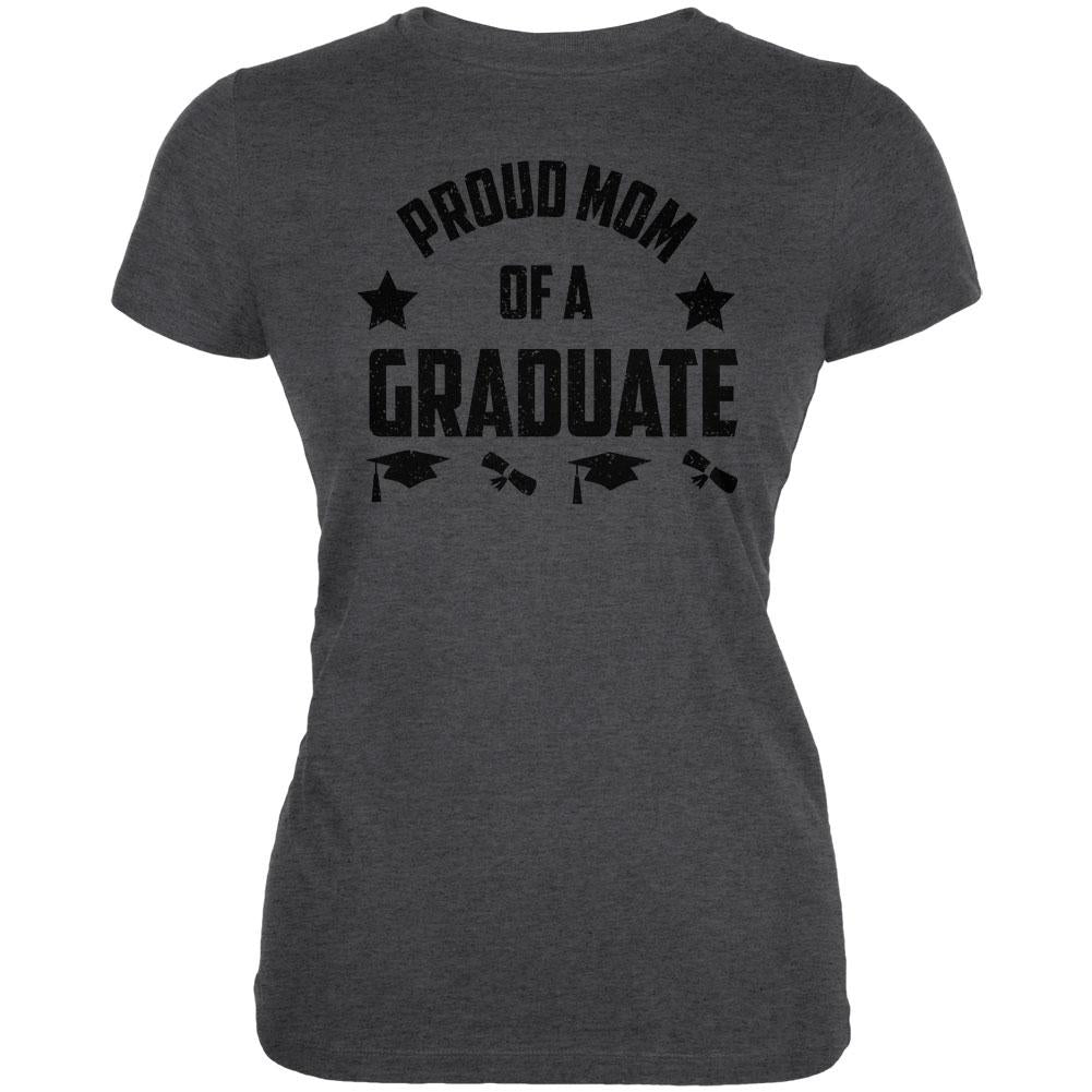 Proud Mom Graduate Juniors Soft T Shirt Juniors T-Shirts Old Glory 2XL Deep Heather 