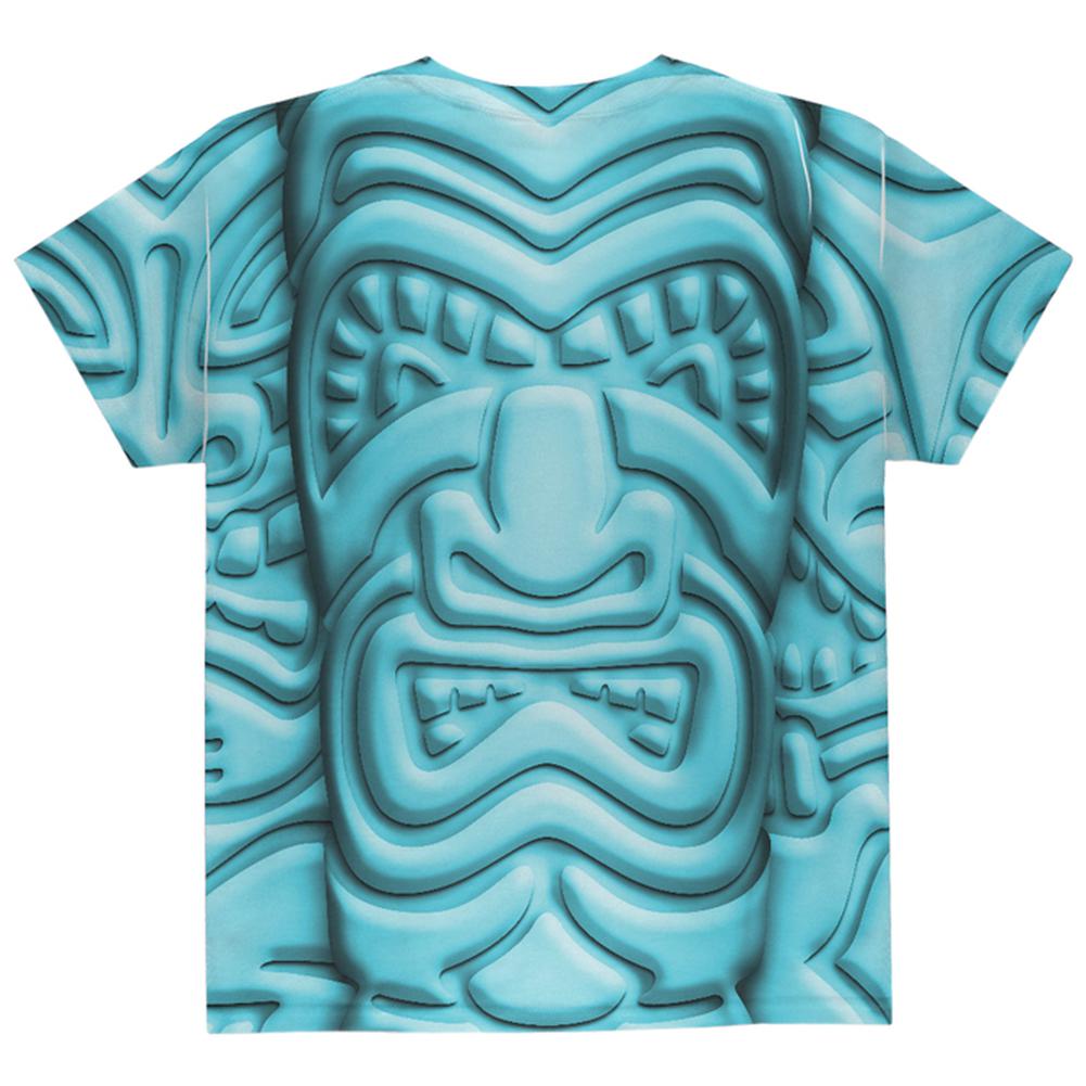 Tiki God Blue Face Luau All Over Youth T Shirt Youth T-Shirts Old Glory   