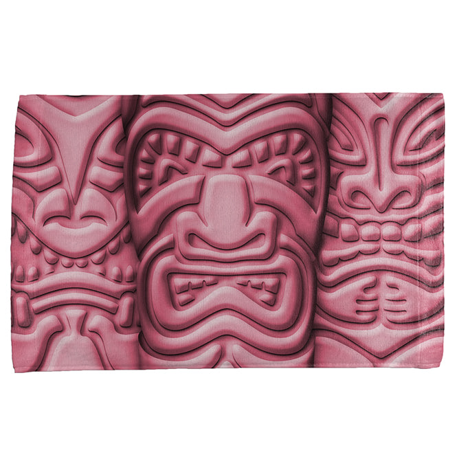 Tiki God Pink Face Luau All Over Bar Hand Towel Hand Towel Old Glory OS Multi 