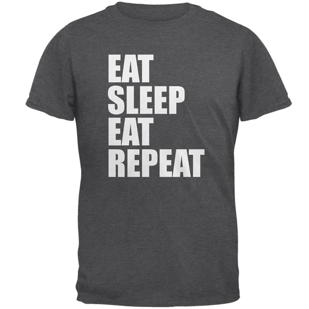 Eat Sleep Eat Repeat Funny Mens T Shirt Men's T-Shirts Old Glory 2XL Dark Heather 