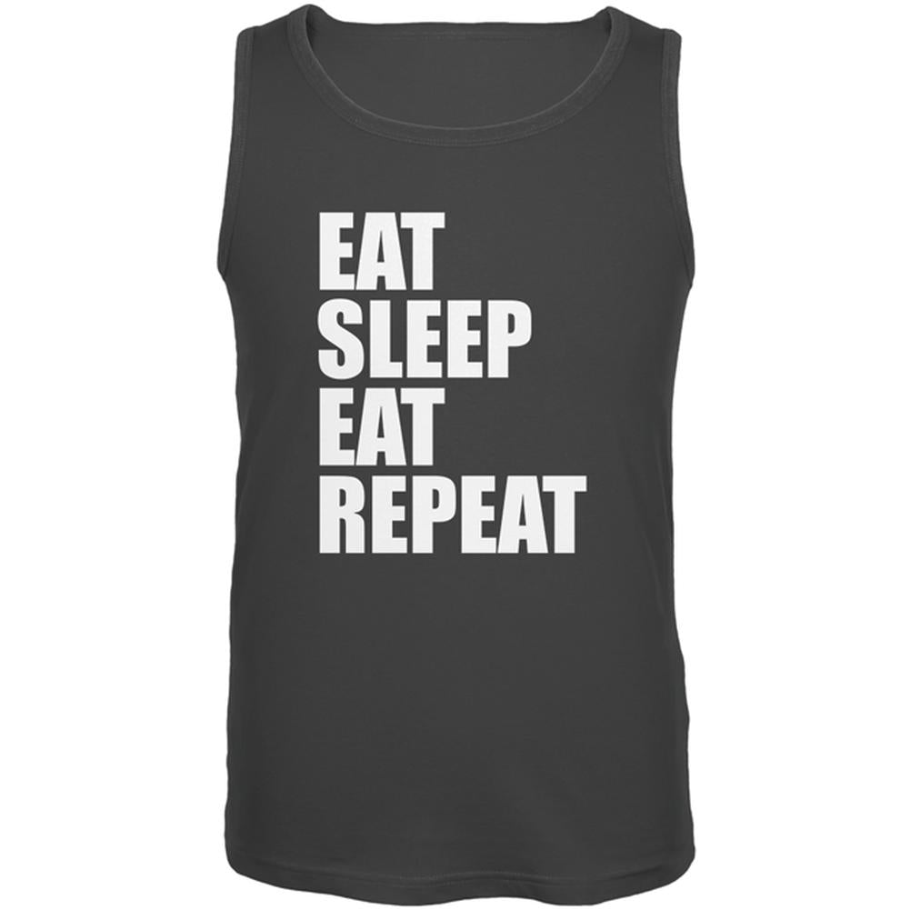 Eat Sleep Eat Repeat Funny Mens Tank Top Men's Tank Tops Old Glory 2XL Charcoal 