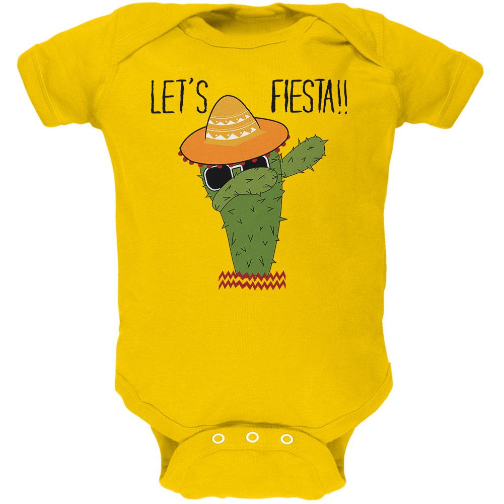 Cinco De Mayo Dabbing Cactus Lets Fiesta Party Soft Baby One Piece Baby One Piece Old Glory 0-3M Yellow 