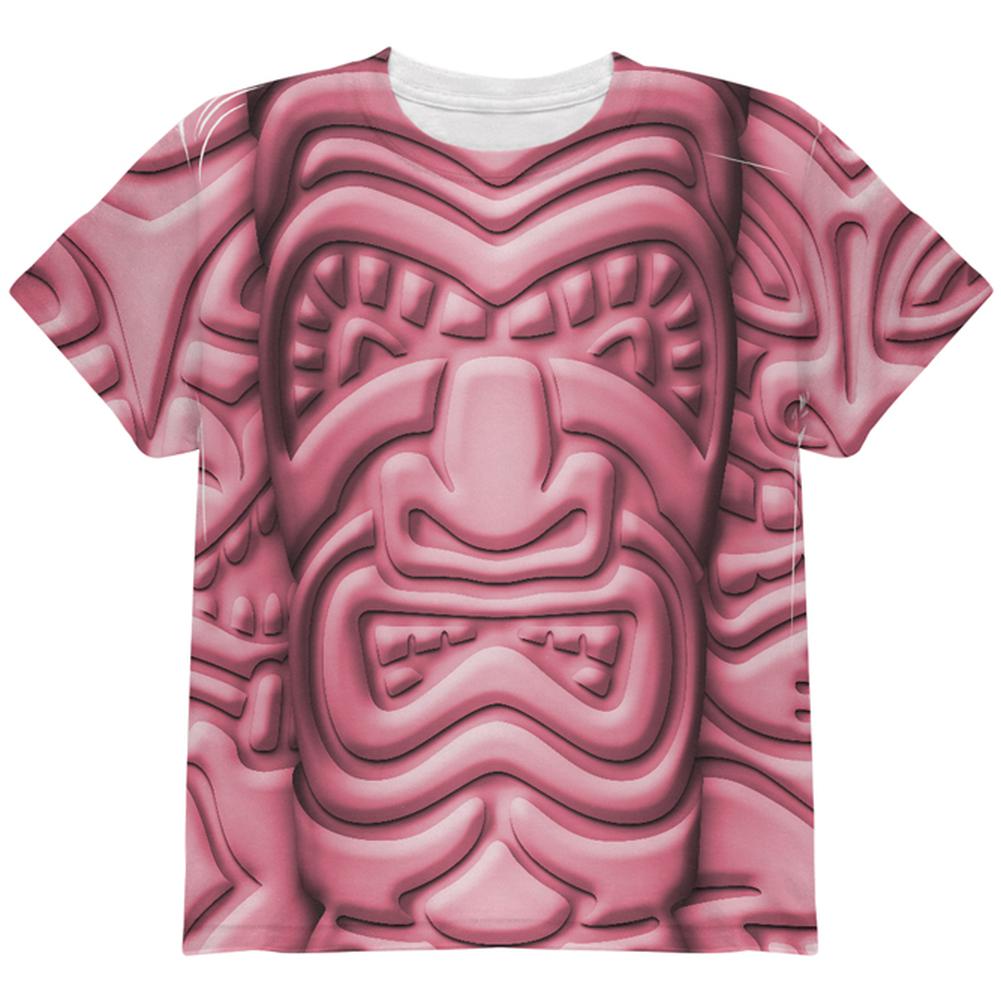 Tiki God Pink Face Luau All Over Youth T Shirt Youth T-Shirts Old Glory LG Multi 