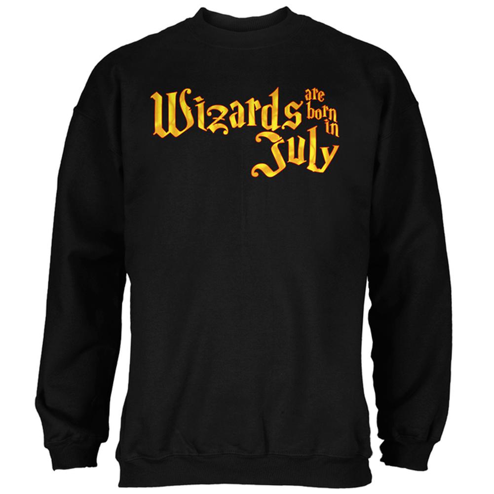 Wizards are born in July Mens Sweatshirt Men's Sweatshirts Old Glory 2XL Black 