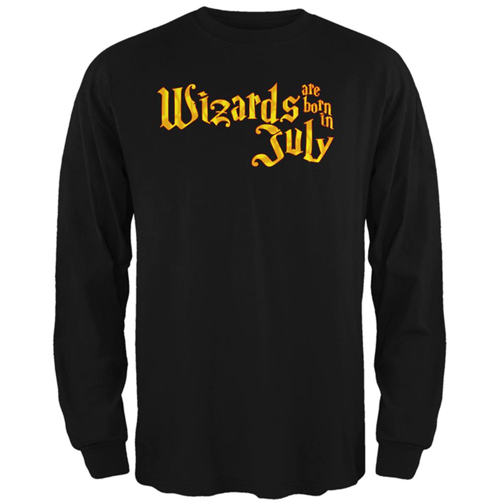 Wizards are born in July Mens Long Sleeve T Shirt Men's Long Sleeves Old Glory 2XL Black 