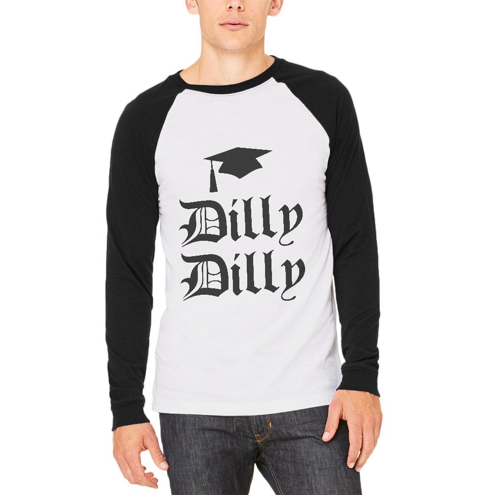 Dilly Dilly Graduation Mens Long Sleeve Raglan T Shirt Men's Long Sleeves Old Glory 2XL White-Black 