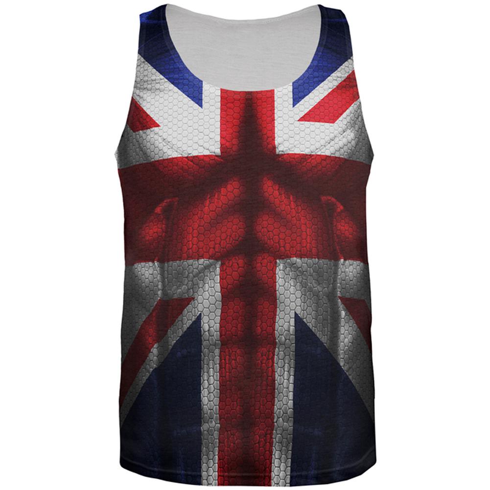 Halloween Union Jack British Flag Superhero Costume All Over Mens Tank Top Men's Tank Tops Old Glory 2XL Multi 