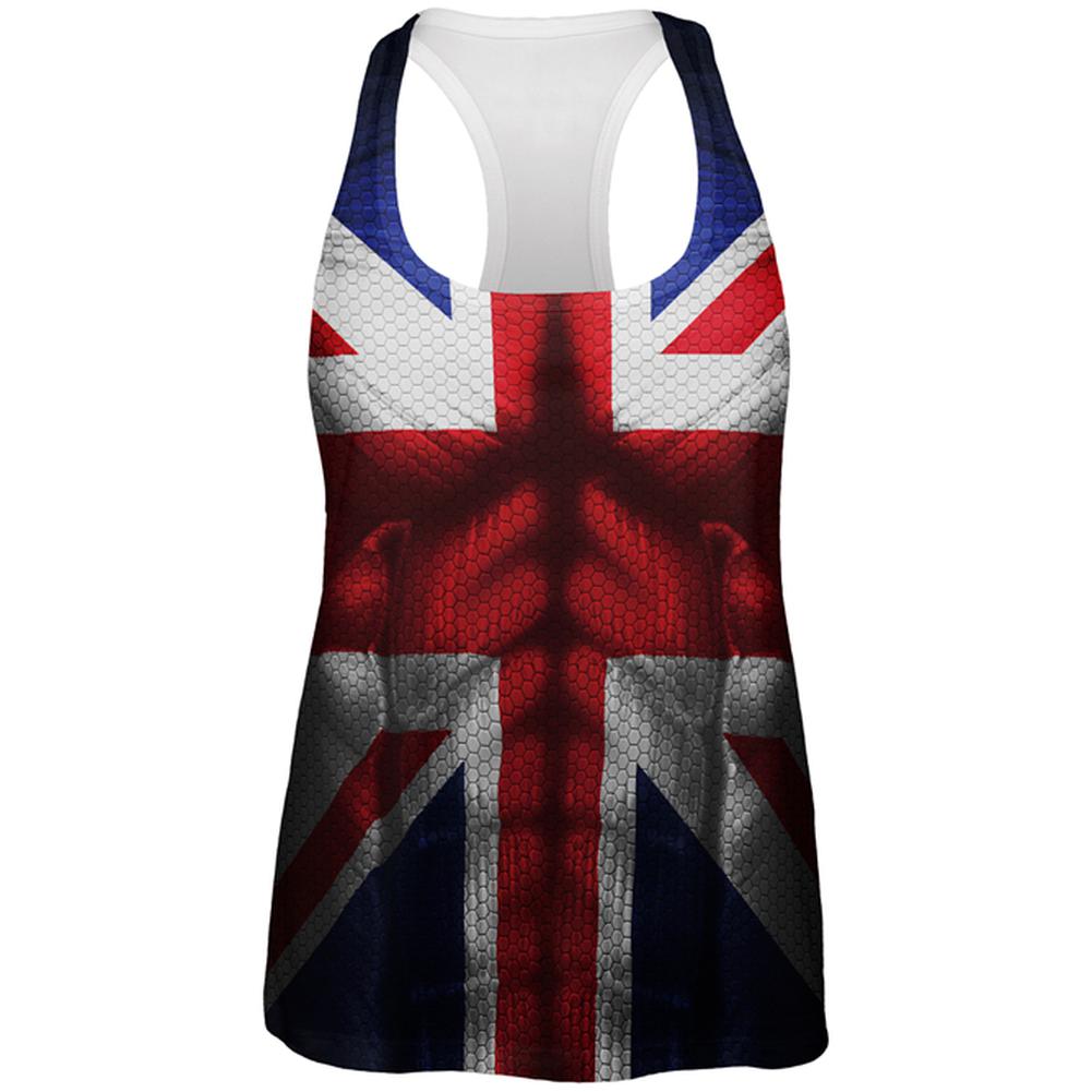 Halloween Union Jack British Flag Superhero Costume All Over Womens Work Out Tank Top Women's Tank Tops Old Glory 2XL Multi 