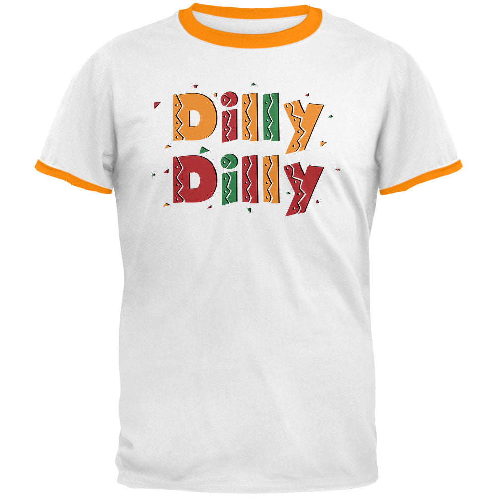 Cinco De Mayo Dilly Dilly Fiesta Mexican Party Mens Ringer T Shirt Men's T-Shirts Old Glory LG White-Gold 