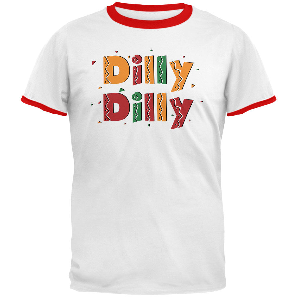 Cinco De Mayo Dilly Dilly Fiesta Mexican Party Mens Ringer T Shirt Men's T-Shirts Old Glory MD White-Red 