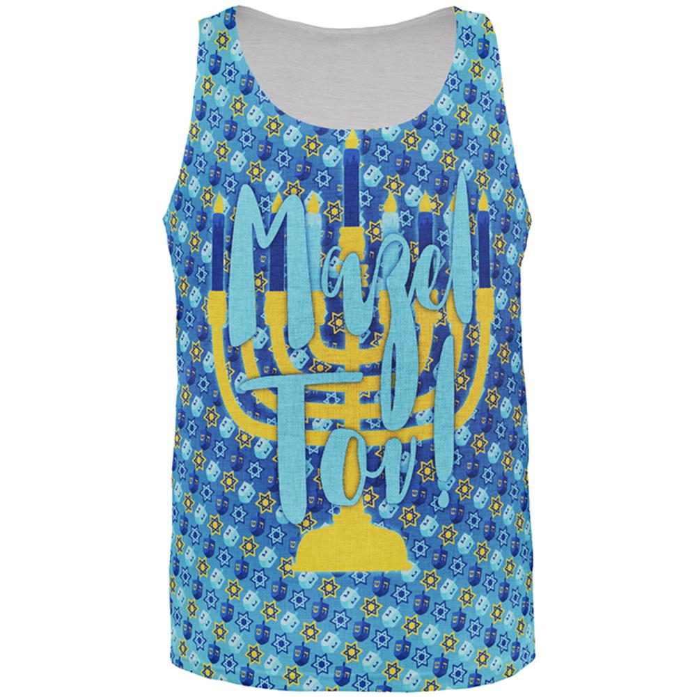 Hanukkah Mazel Tov Menorah Dreidel All Over Mens Tank Top Men's Tank Tops Old Glory 2XL Multi 