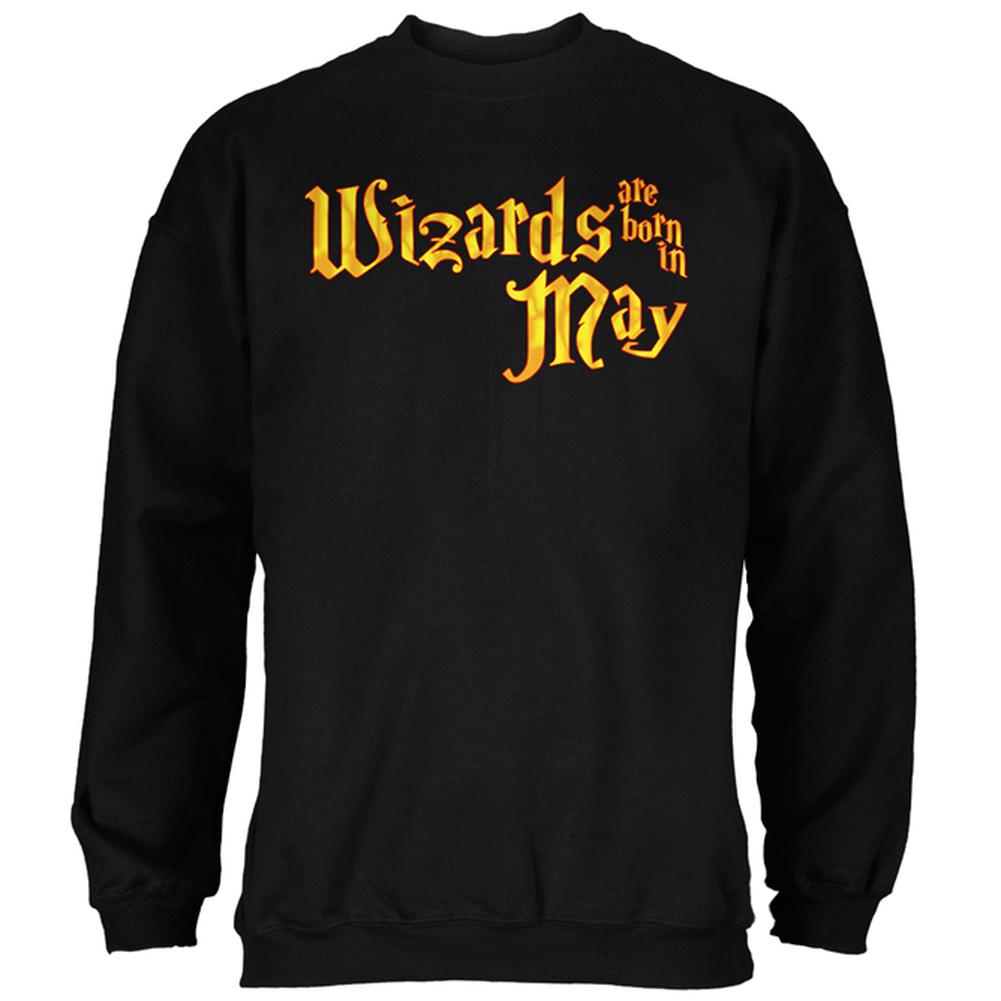 Wizards are born in May Mens Sweatshirt Men's Sweatshirts Old Glory 2XL Black 