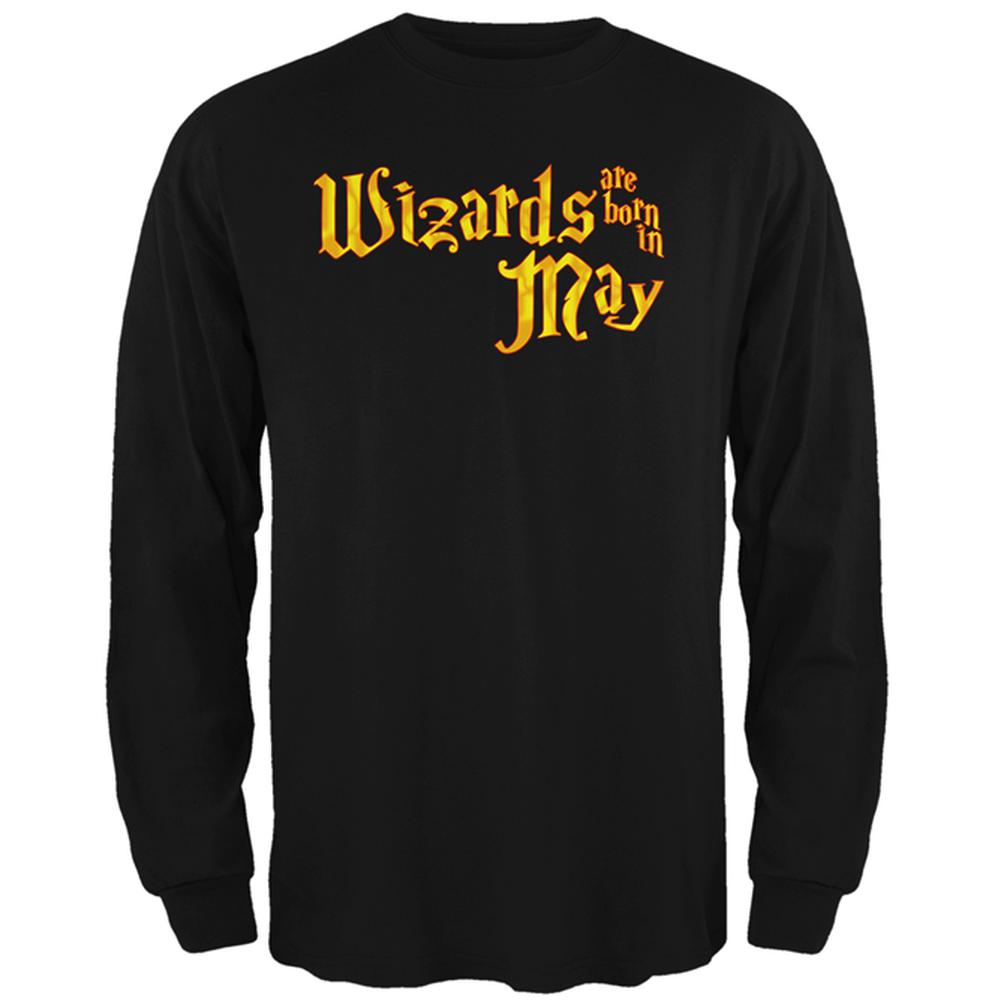 Wizards are born in May Mens Long Sleeve T Shirt Men's Long Sleeves Old Glory 2XL Black 