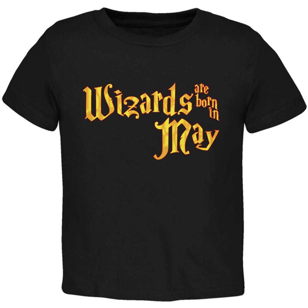 Wizards are born in May Toddler T Shirt Toddler T-Shirts Old Glory 2T Black 