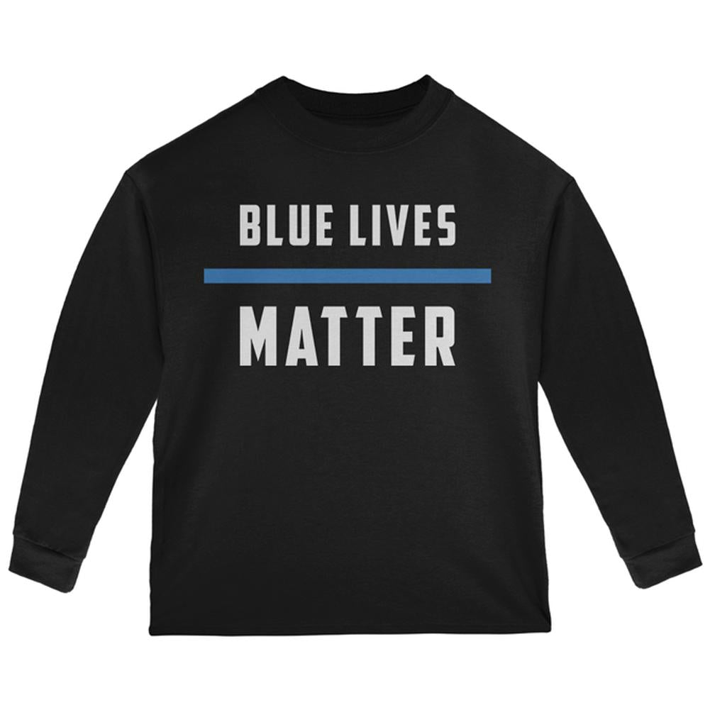 Police Blue Lives Matter Thin Blue Line Toddler Long Sleeve T Shirt Toddler Long Sleeves Old Glory 2T Black 