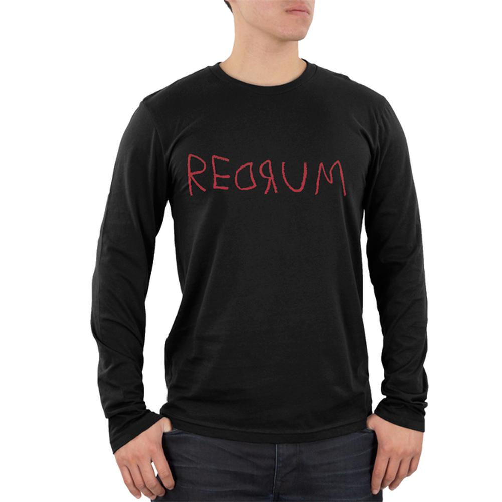 Halloween Horror Redrum Mens Soft Long Sleeve T Shirt Men's Long Sleeves Old Glory 2XL Black 