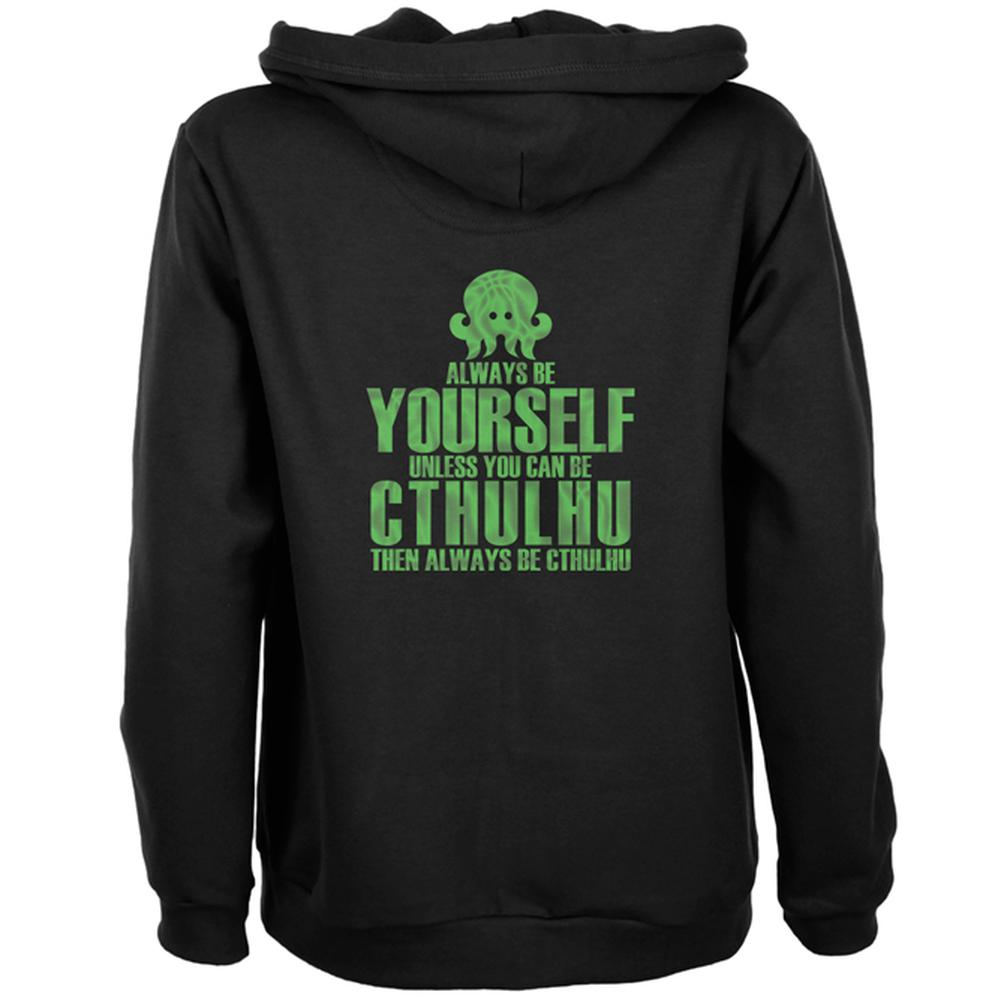 Always Be Yourself Cthulhu Women's Zip Front Hoodie Women's Hoodies Old Glory SM Black 