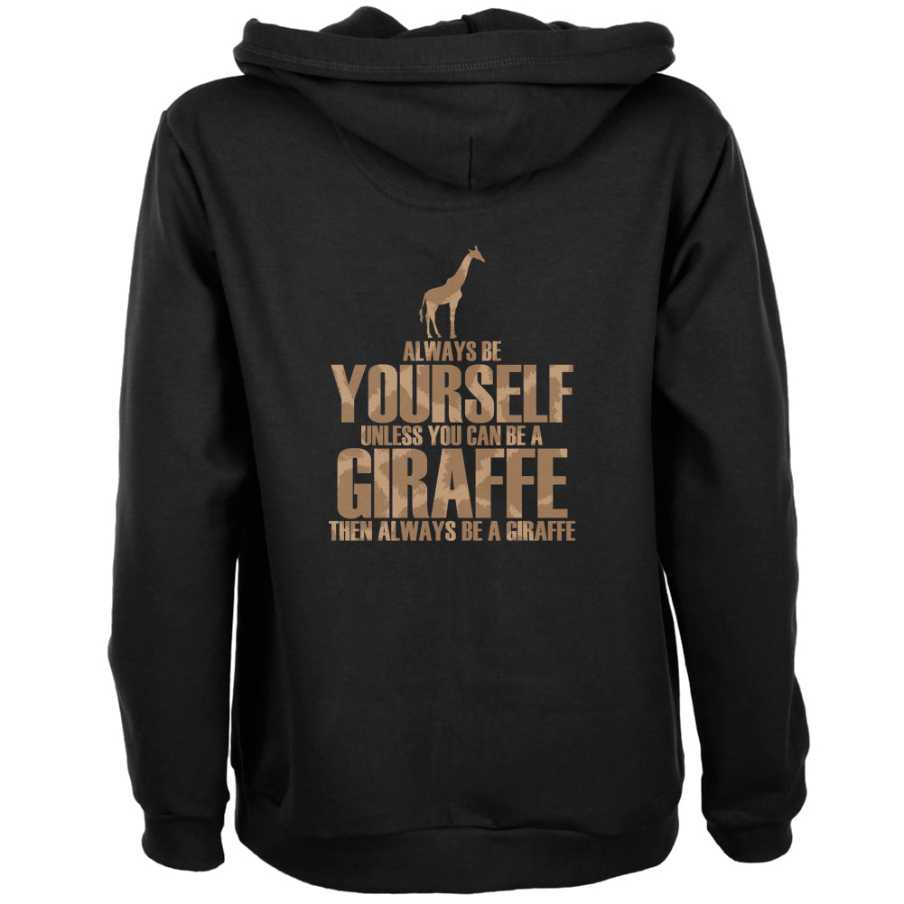 Always Be Yourself Giraffe Womens Full Zip Hoodie Women's Hoodies Old Glory LG Black 