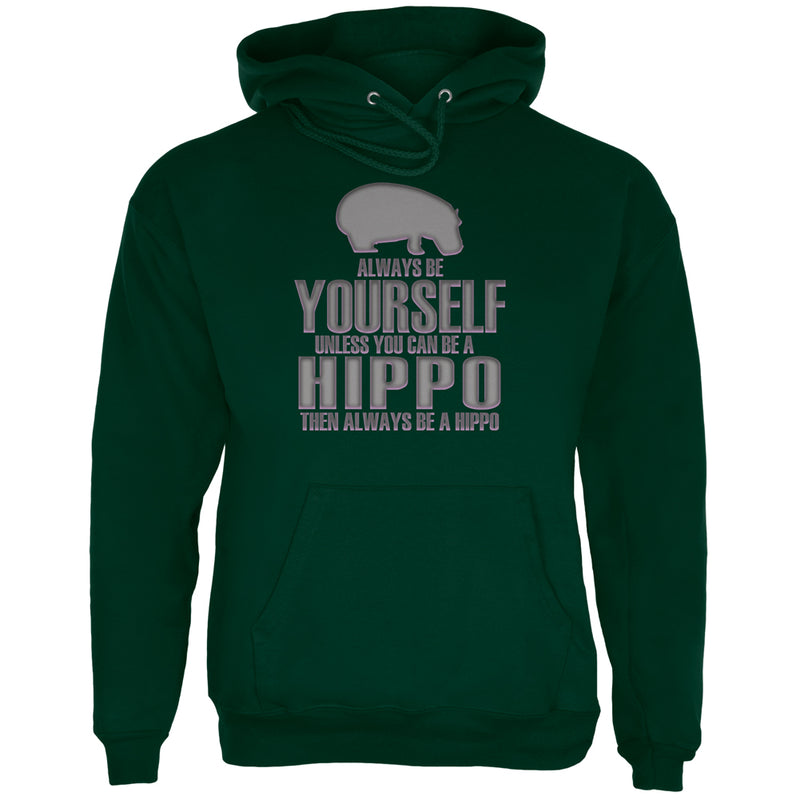 Always Be Yourself Hippo Mens Full Zip Hoodie Men's Hoodies Old Glory 2XL Green 