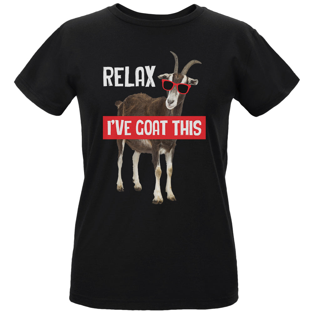 Relax I've Goat Got This Womens Organic T Shirt Women's T-Shirts Old Glory LG Black 