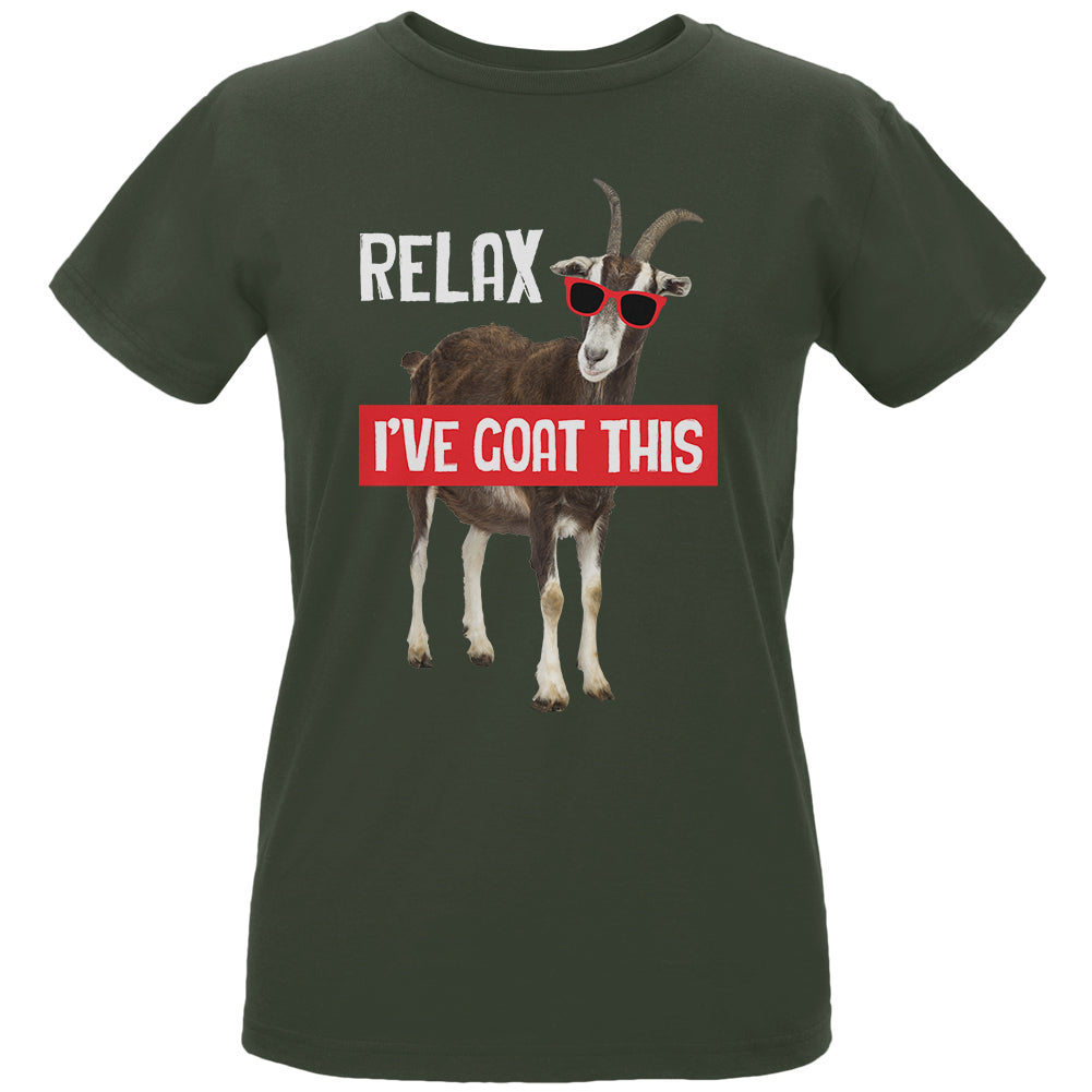 Relax I've Goat Got This Womens Organic T Shirt Women's T-Shirts Old Glory LG Green 