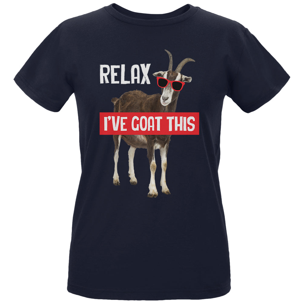 Relax I've Goat Got This Womens Organic T Shirt Women's T-Shirts Old Glory LG Navy 