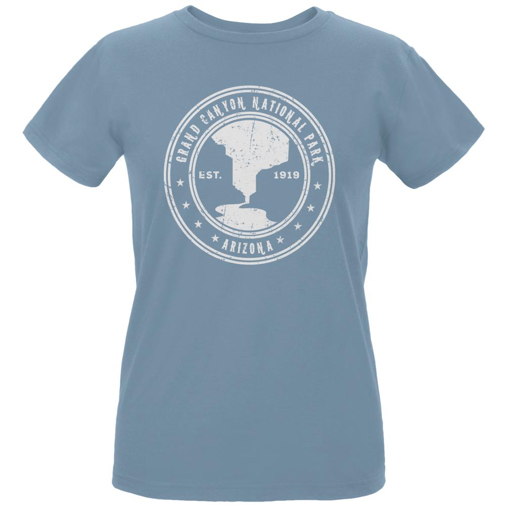 Grand Canyon National Park Womens Organic T Shirt Women's T-Shirts Old Glory LG Blue 