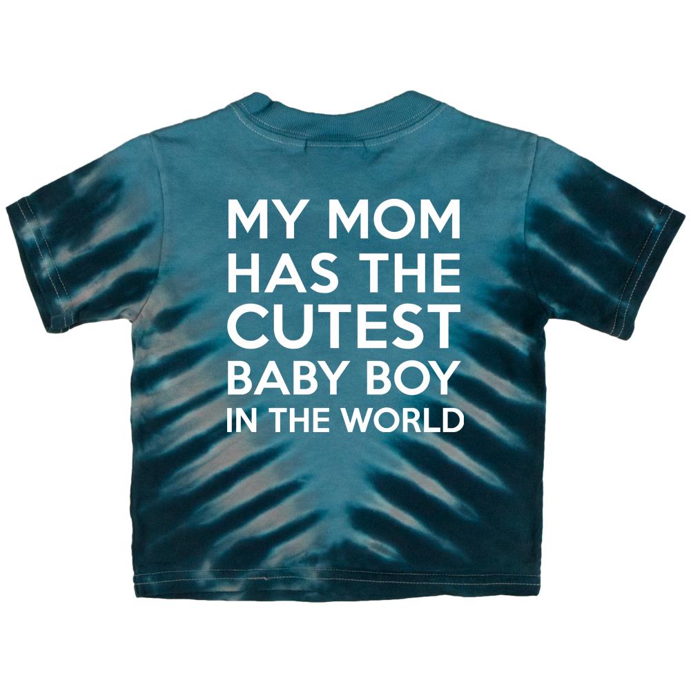 My Mom has the Cutest Baby Boy Toddler T Shirt Toddler T-Shirts Old Glory 2T Blue Radial Tie Dye 