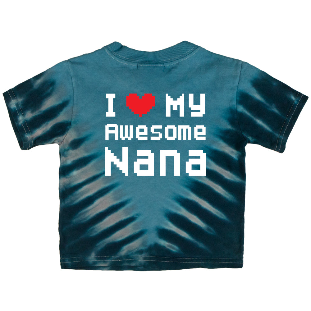 I Heart My Awesome Nana 8 Bit Pixel Toddler T Shirt Toddler T-Shirts global 2T Blue Radial Tie Dye 