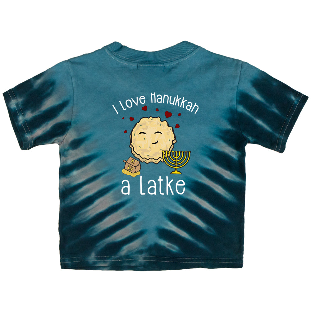 I Love Hanukkah A Lot Latke Toddler T Shirt Toddler T-Shirts Old Glory 2T Blue Radial Tie Dye 