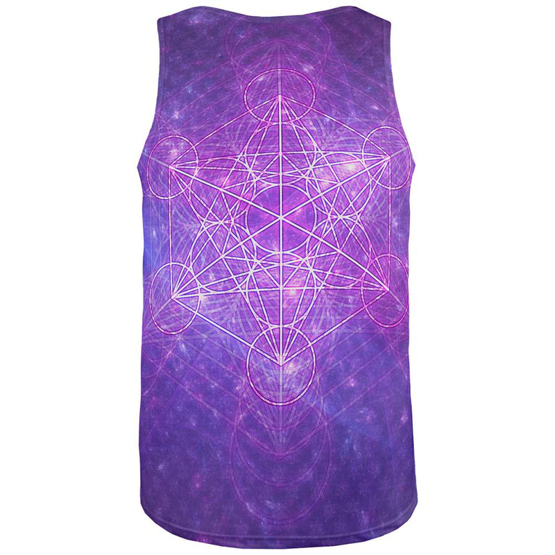 Sacred Geometry Metatron Cube Map of Creation All Over Mens Tank Top Men's Tank Tops Old Glory   