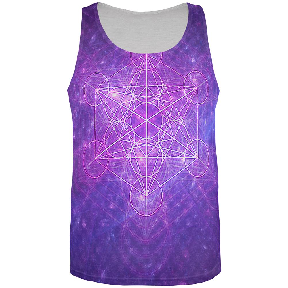 Sacred Geometry Metatron Cube Map of Creation All Over Mens Tank Top Men's Tank Tops Old Glory 2XL Multi 