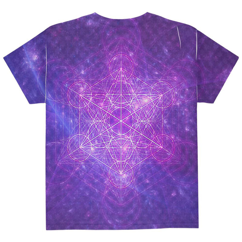 Sacred Geometry Metatron Cube Map of Creation All Over Youth T Shirt Youth T-Shirts Old Glory   