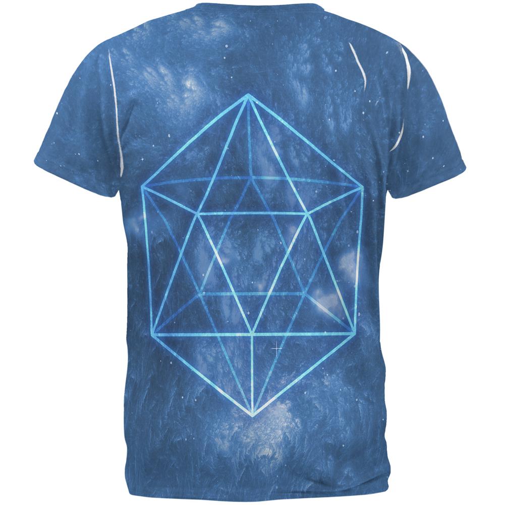 Sacred Geometry Icosahedron Crystal Wind All Over Mens T Shirt Men's T-Shirts Old Glory   