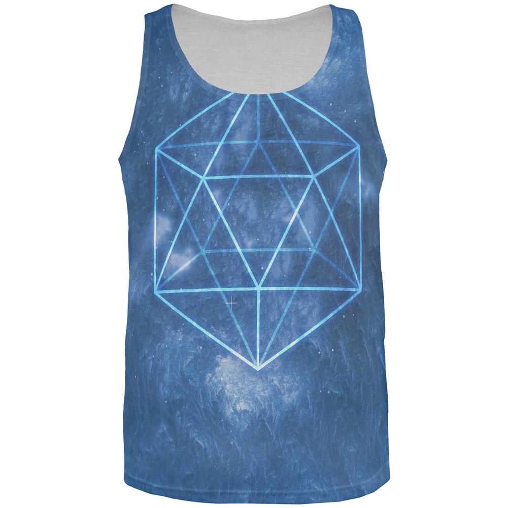 Sacred Geometry Icosahedron Crystal Wind All Over Mens Tank Top Men's Tank Tops Old Glory 2XL Multi 