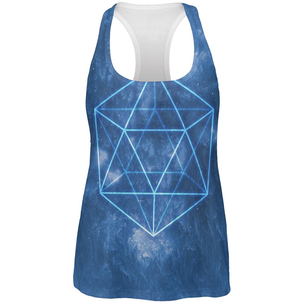 Sacred Geometry Icosahedron Crystal Wind All Over Womens Work Out Tank Top Women's Tank Tops Old Glory 2XL Multi 