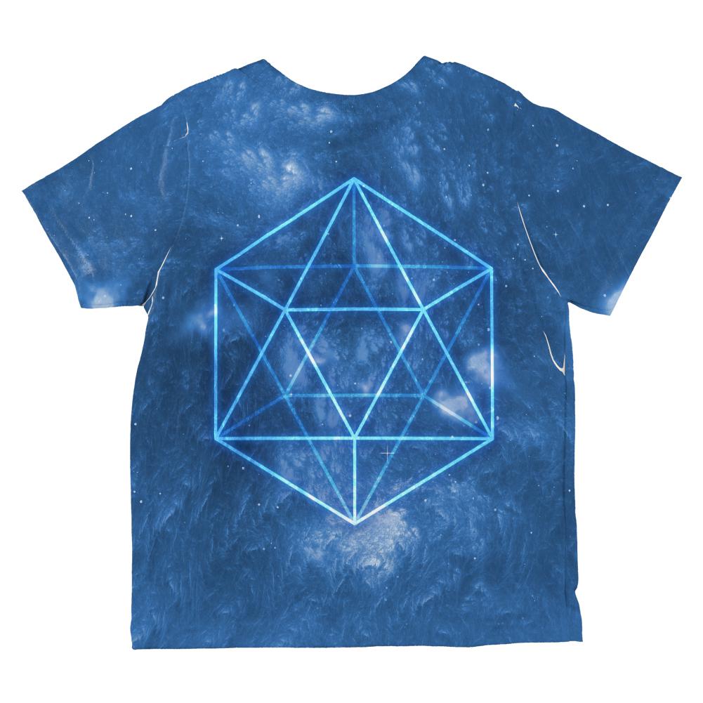 Sacred Geometry Icosahedron Crystal Wind All Over Toddler T Shirt Toddler T-Shirts Old Glory   