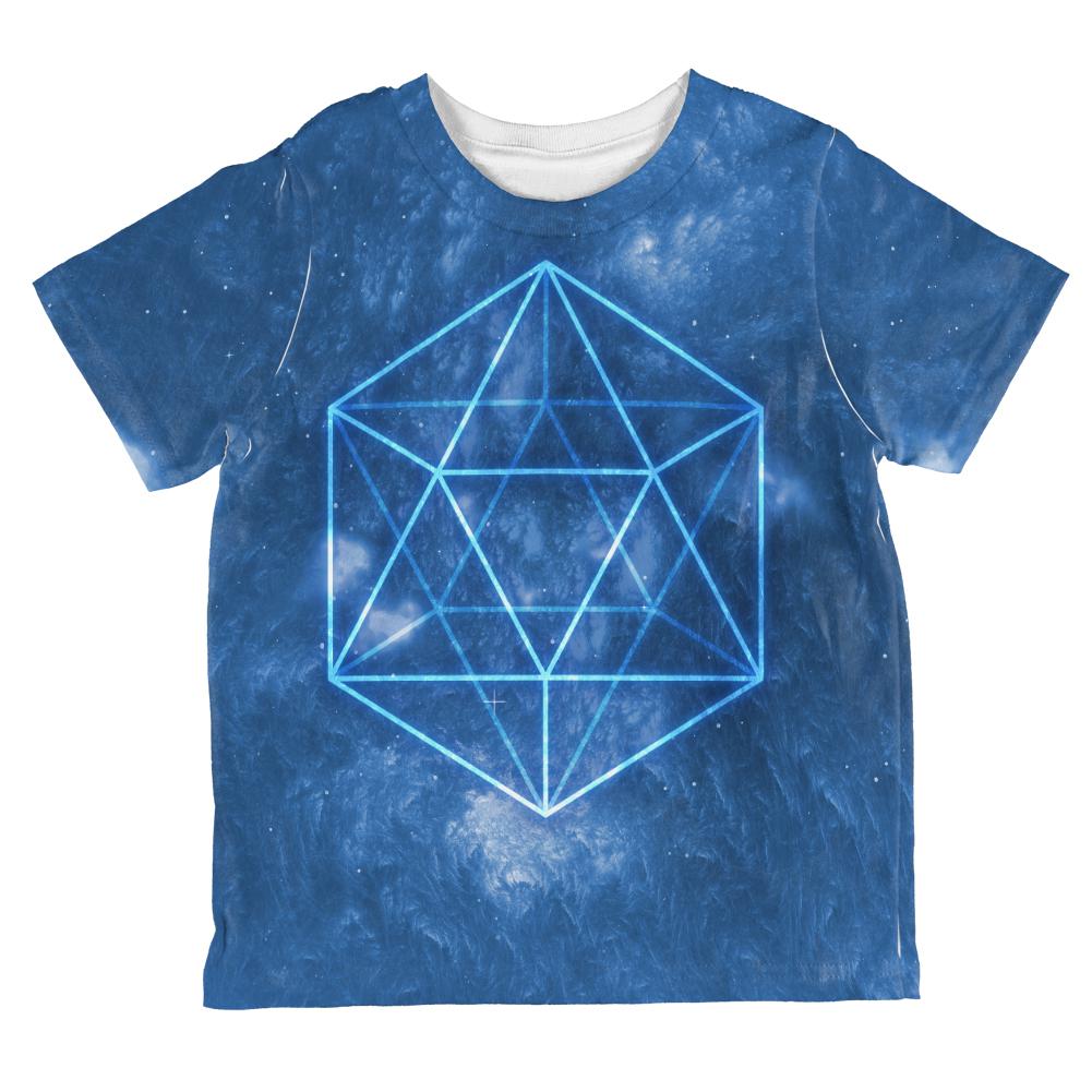 Sacred Geometry Icosahedron Crystal Wind All Over Toddler T Shirt Toddler T-Shirts Old Glory 2T Multi 