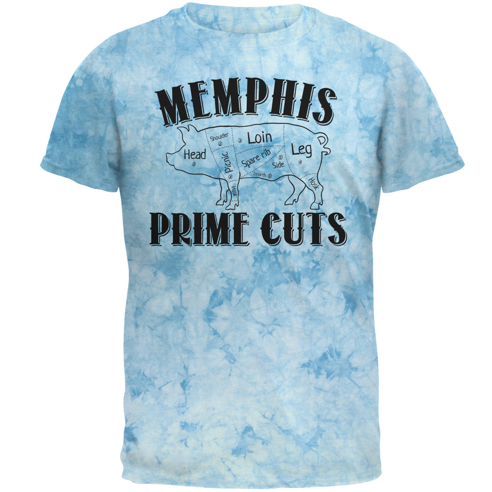 Memphis Prime Cuts Mens T Shirt Men's T-Shirts Old Glory 2XL Crackle Light BLue 