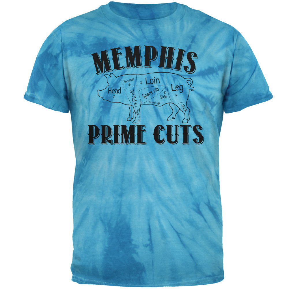 Memphis Prime Cuts Mens T Shirt Men's T-Shirts Old Glory 2XL Pinwheel Blue Tie Dye 