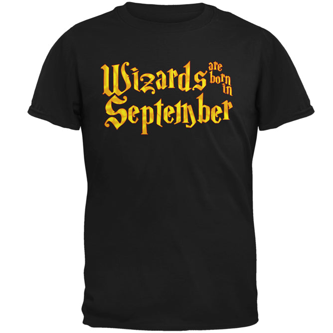 Wizards are born in September Mens T Shirt Men's T-Shirts Old Glory 2XL Black 