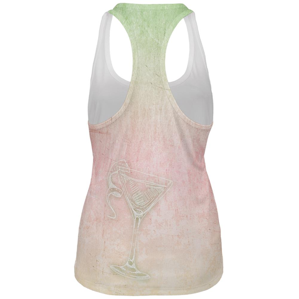 Summer Cocktail Martini All Over Womens Work Out Tank Top Women's Tank Tops Old Glory   