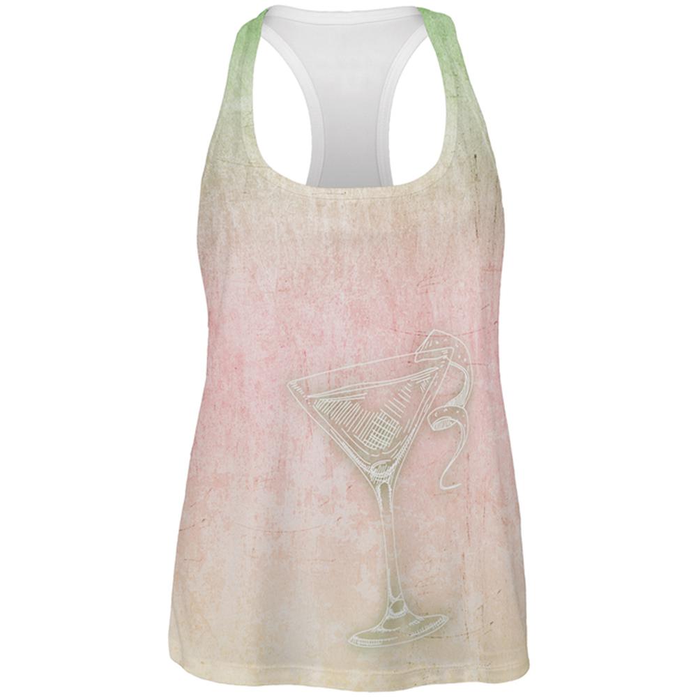 Summer Cocktail Martini All Over Womens Work Out Tank Top Women's Tank Tops Old Glory 2XL Multi 