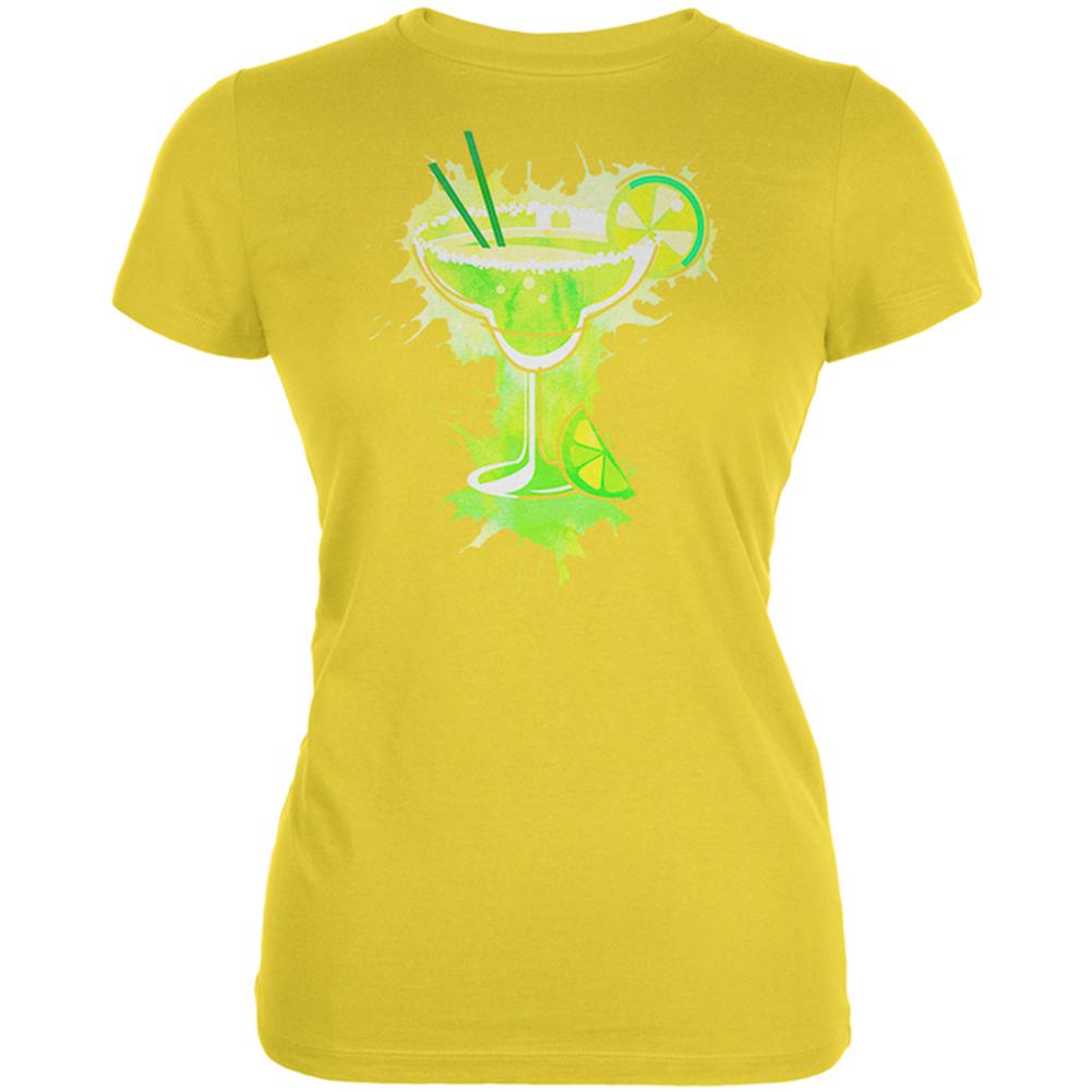 Cinco De Mayo Margarita Splash Juniors Soft T Shirt Juniors T-Shirts Old Glory 2XL Bright Yellow 