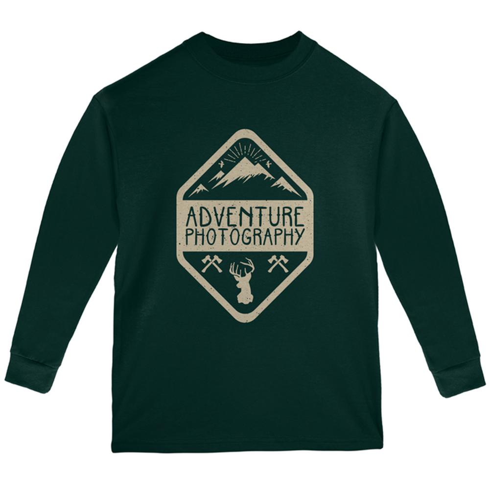 Adventure Photography Youth Long Sleeve T Shirt Youth Long Sleeves Old Glory LG Forest Green 