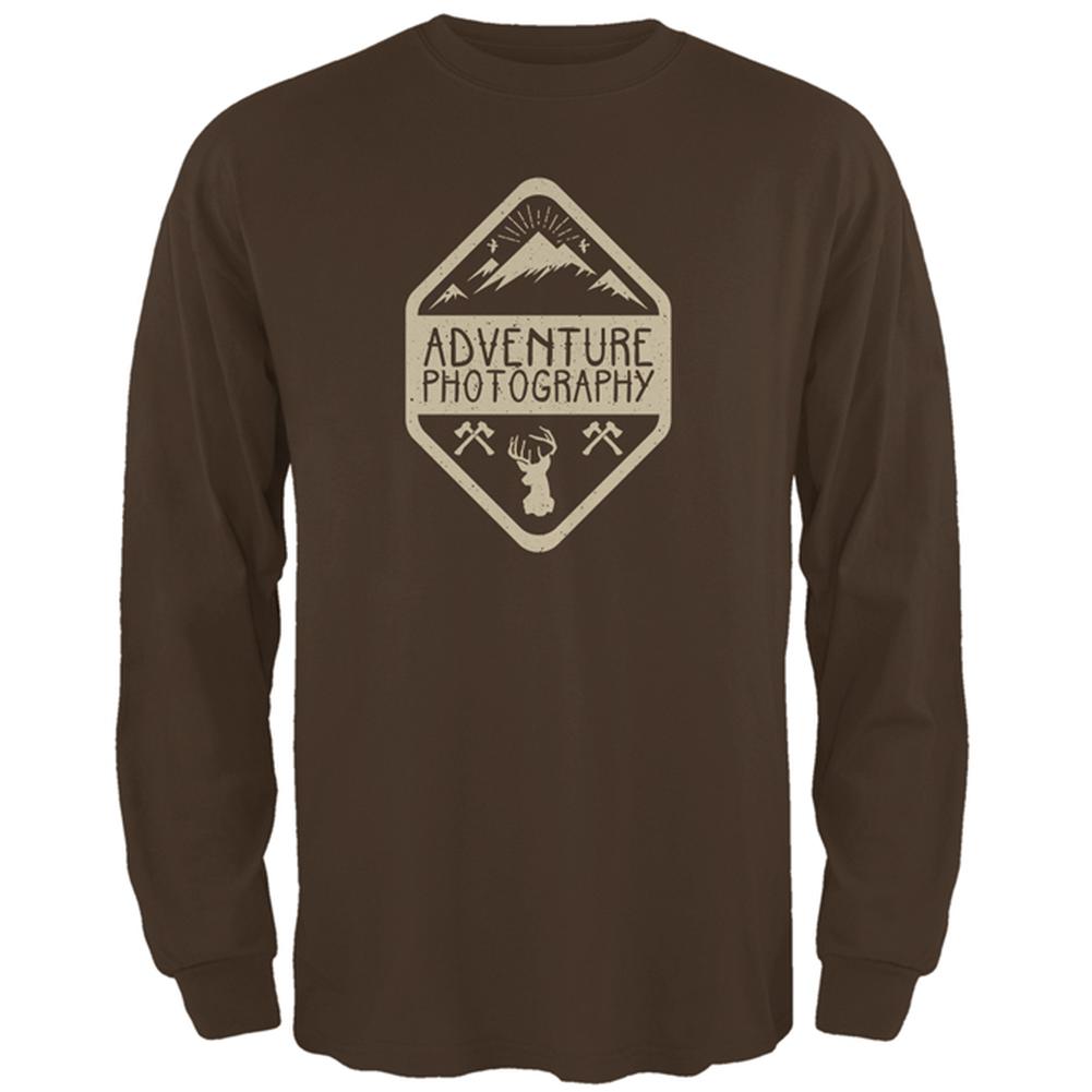 Adventure Photography Mens Long Sleeve T Shirt Men's Long Sleeves Old Glory 2XL Brown 