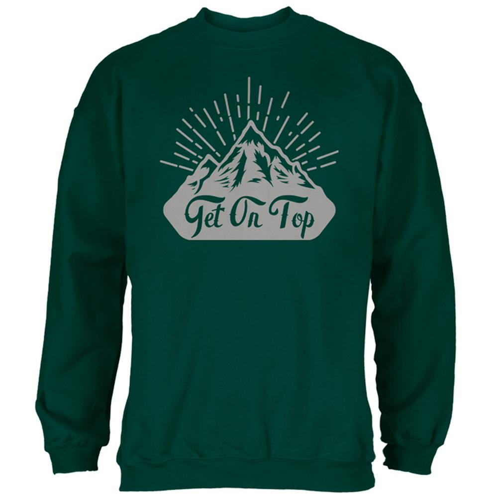 Get On Top Mountain Hiking Mens Sweatshirt Men's Sweatshirts Old Glory 2XL Forest Green 