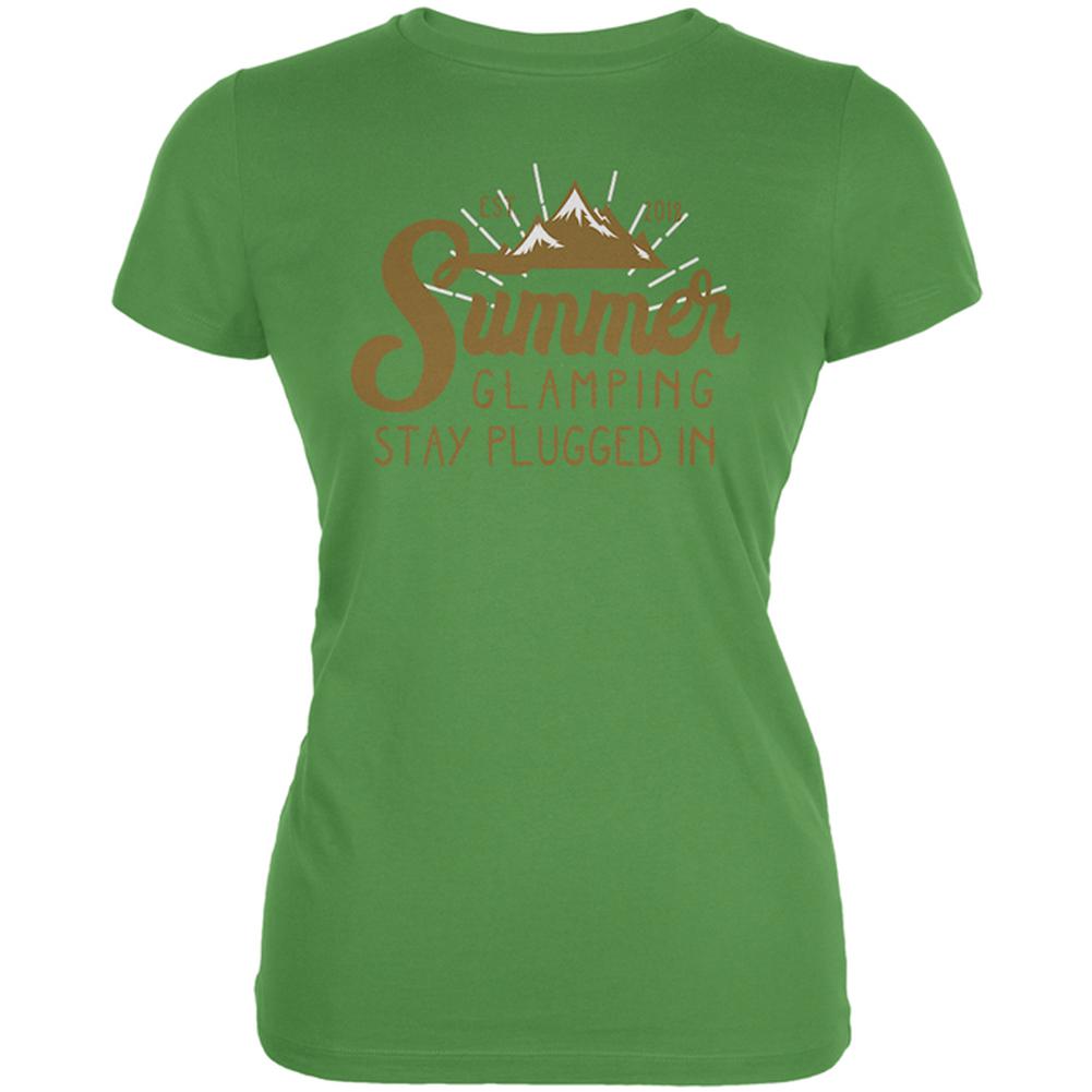 Glamping Plugged In Juniors Soft T Shirt Juniors T-Shirts Old Glory 2XL Leaf 