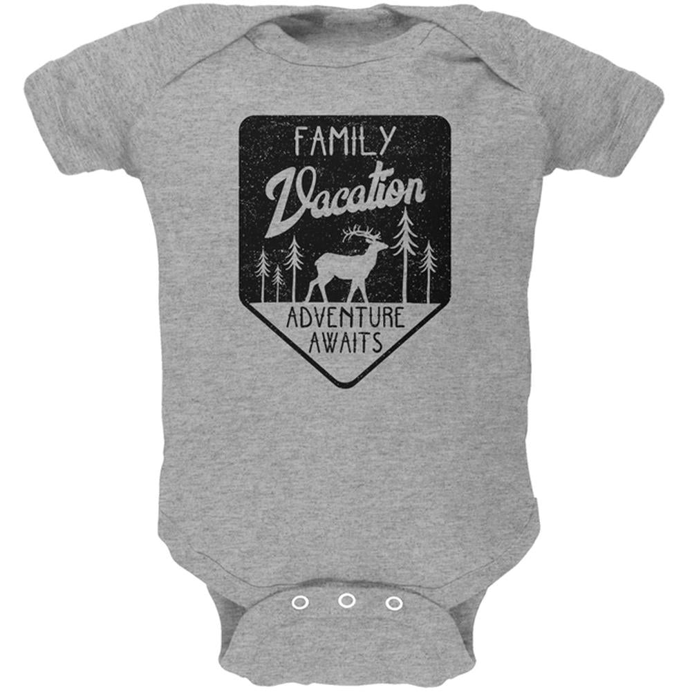 Family Vacation Adventure Awaits Soft Baby One Piece Baby One Piece Old Glory 0-3M Heather 