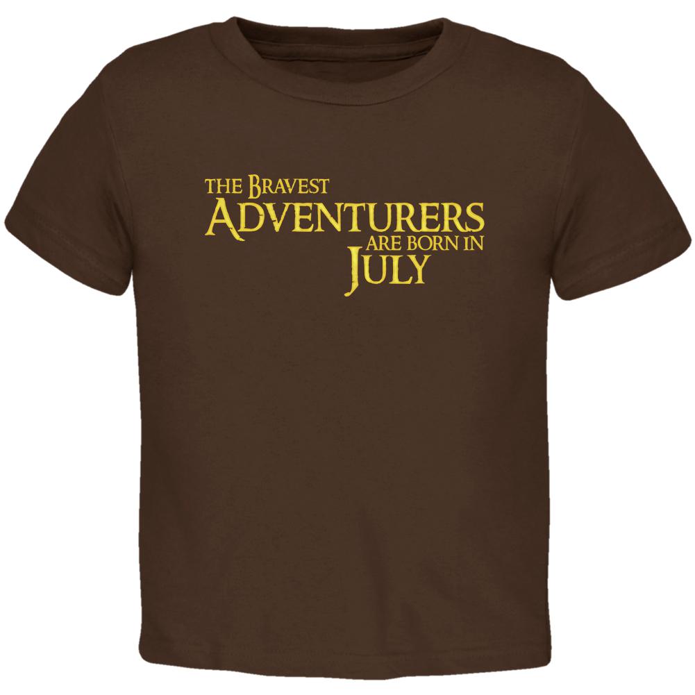 Brave Adventurers are Born in July Toddler T Shirt Toddler T-Shirts Old Glory 2T Brown 